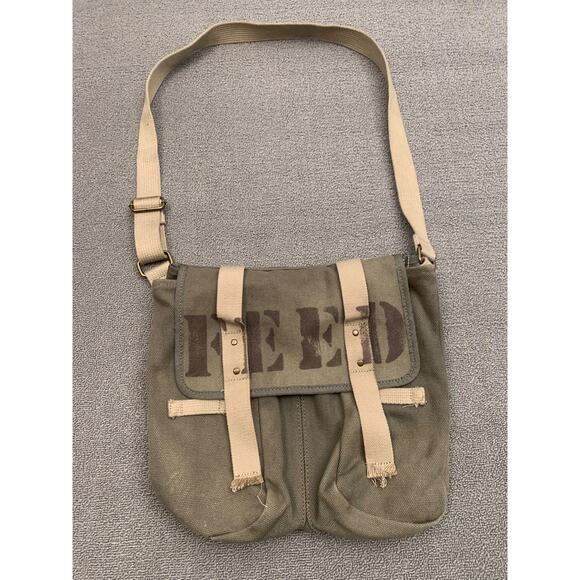 FEED Women Green Canvas Messenger Bag Shoulder - Picture 1 of 9